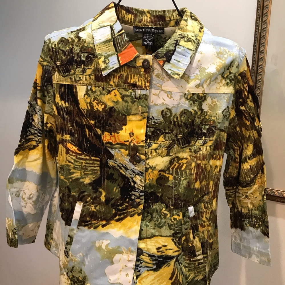 MIRROR IMAGE PATTERN JACKET SIZE XL, BUTTON FRONT